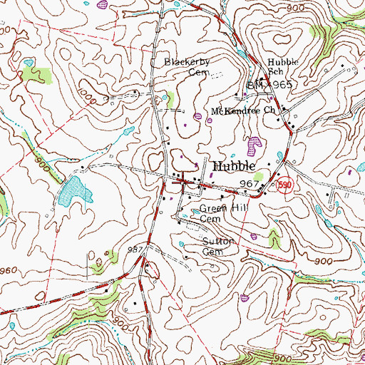 Topographic Map of Bright School (historical), KY