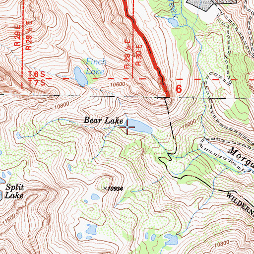 Topographic Map of Bear Lake, CA