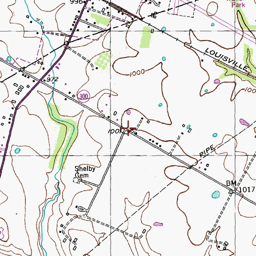 Topographic Map of Isaac Shelby State Shrine, KY