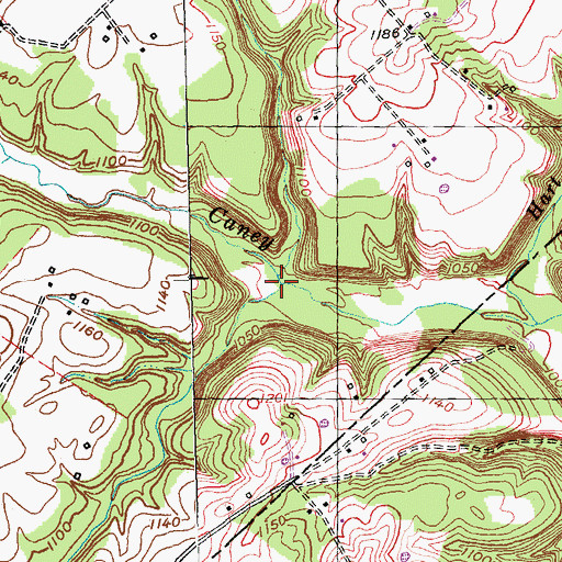 Topographic Map of Jacks Branch Caney Creek, KY