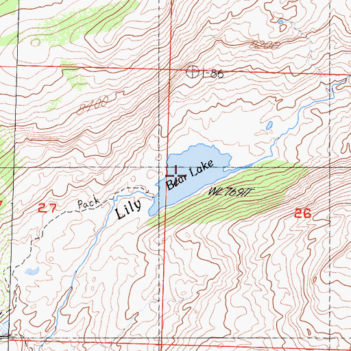 Topographic Map of Bear Lake, CA