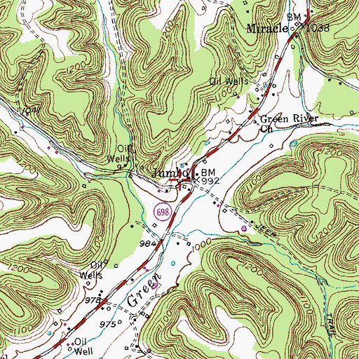 Topographic Map of Jumbo Post Office (historical), KY