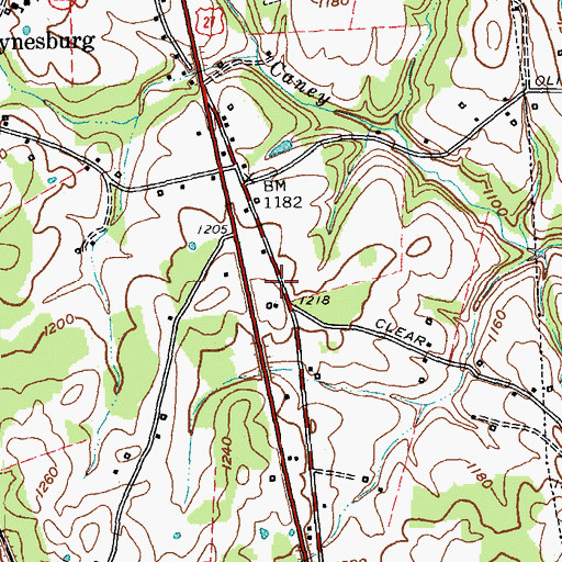 Topographic Map of Kings Mountain Elementary School (historical), KY