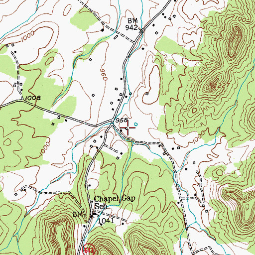 Topographic Map of Kriger Post Office (historical), KY