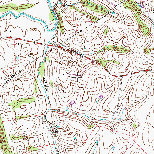 Topographic Map of Locust Hill, KY