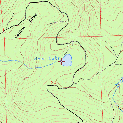 Topographic Map of Bear Lake, CA