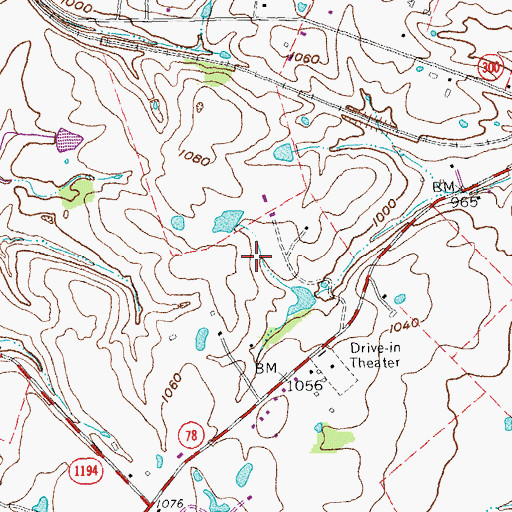 Topographic Map of Maple Wood, KY