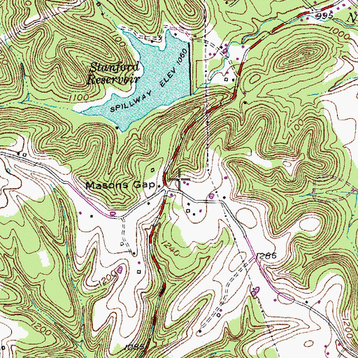 Topographic Map of Mason Gap School (historical), KY