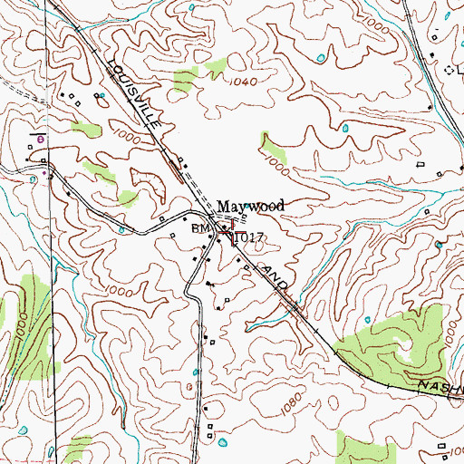 Topographic Map of Maywood Post Office (historical), KY