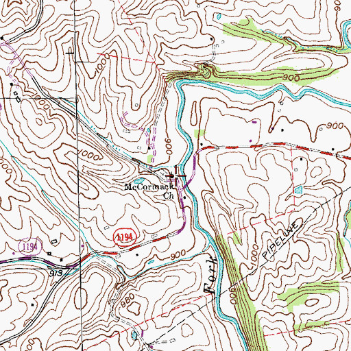 Topographic Map of McCormack School (historical), KY
