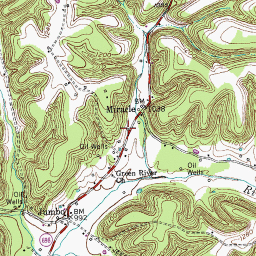 Topographic Map of Miracle School (historical), KY