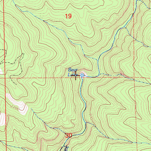 Topographic Map of Bear Lake, CA