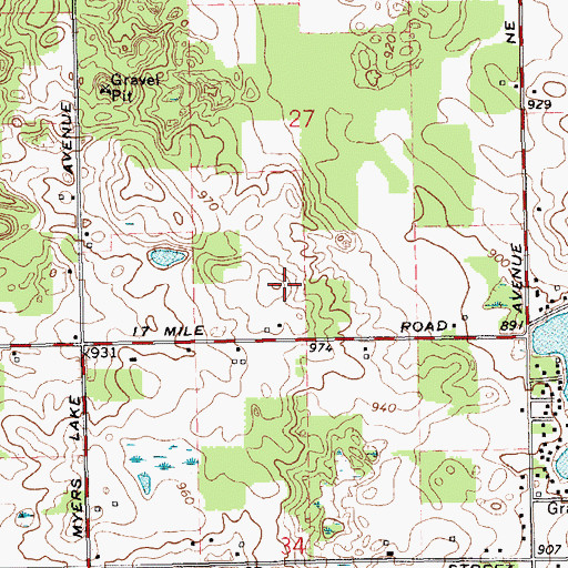 Topographic Map of Cedar Chase Golf Club, MI