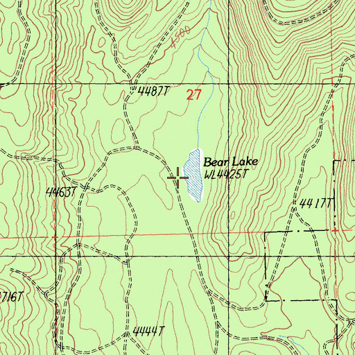 Topographic Map of Bear Lake, CA