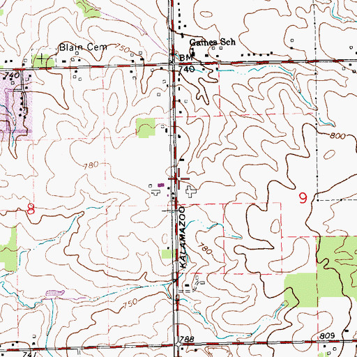 Topographic Map of Crystal Springs Country Club, MI