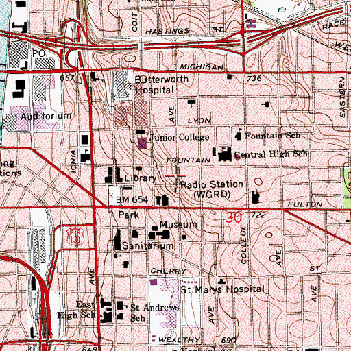 Topographic Map of McCabe-Marlowe House Historical Marker, MI