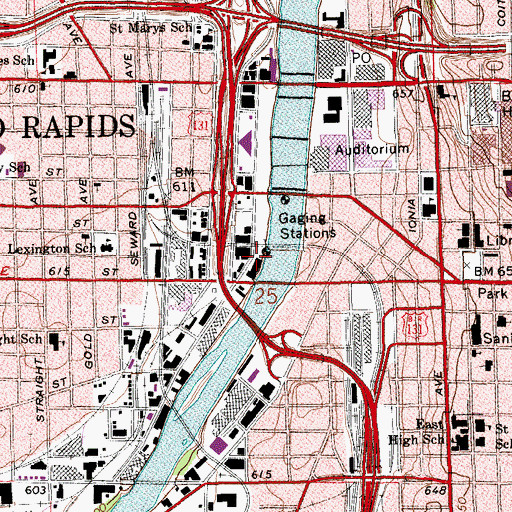 Topographic Map of Valley City Milling Company Historical Marker, MI
