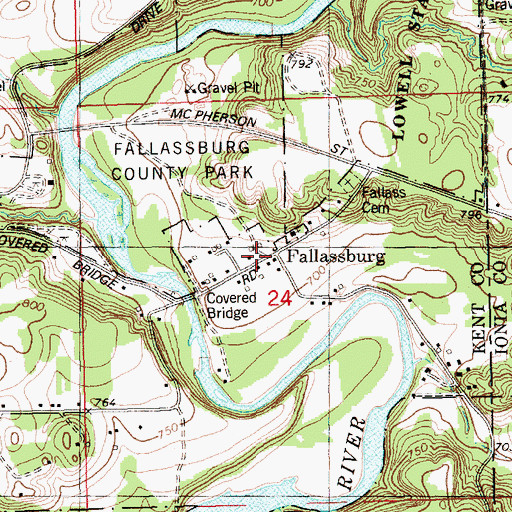Topographic Map of John Wesley Fallas House Historical Marker, MI