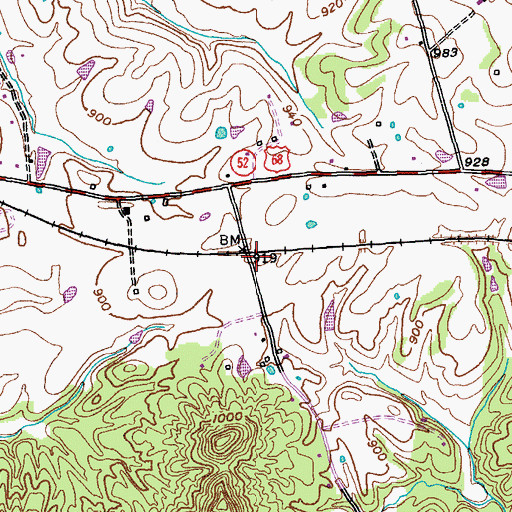 Topographic Map of Amboy Railroad Siding (historical), KY
