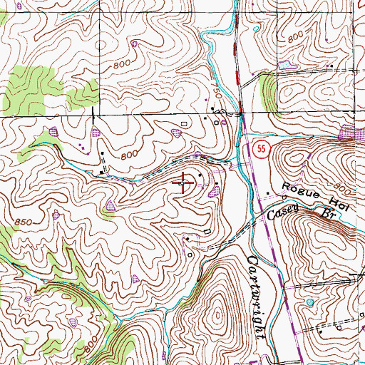 Topographic Map of Cartwright Station (historical), KY