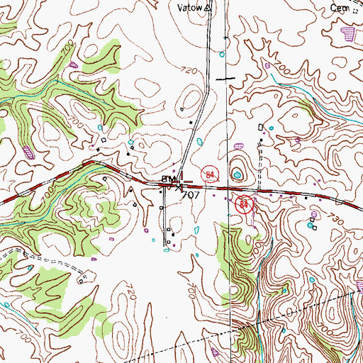 Topographic Map of Cherry Run (historical), KY