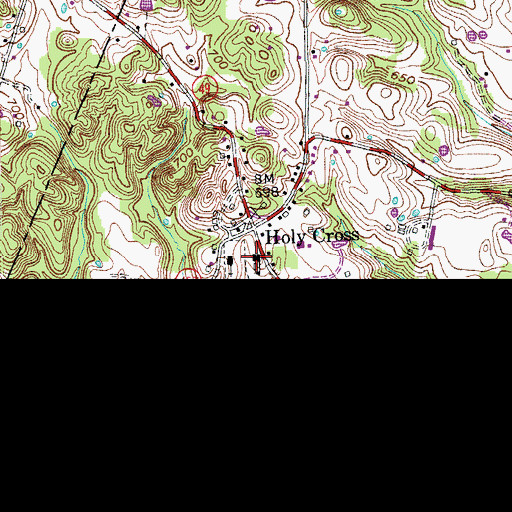 Topographic Map of Holy Cross Elementary School (historical), KY