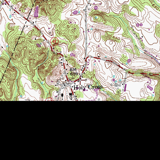 Topographic Map of Holy Cross Post Office (historical), KY
