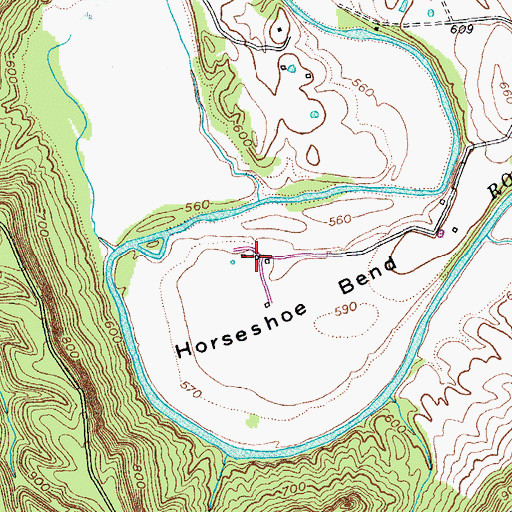 Topographic Map of Horseshoe Bend (historical), KY