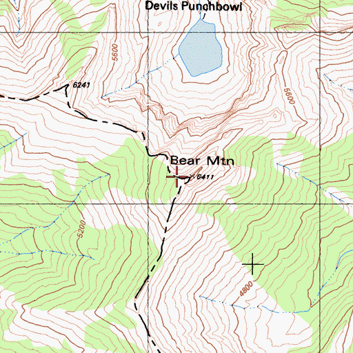 Topographic Map of Bear Mountain, CA