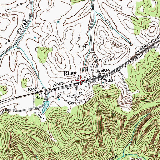 Topographic Map of Rileys Post Office (historical), KY