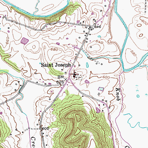 Topographic Map of Saint Joseph School (historical), KY
