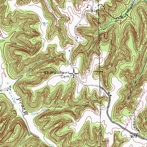 Topographic Map of Saint Matthews Catholic Church (historical), KY