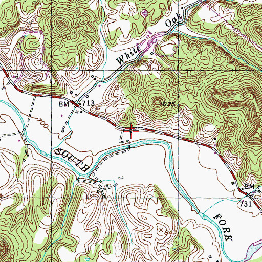 Topographic Map of South Fork Church (historical), KY