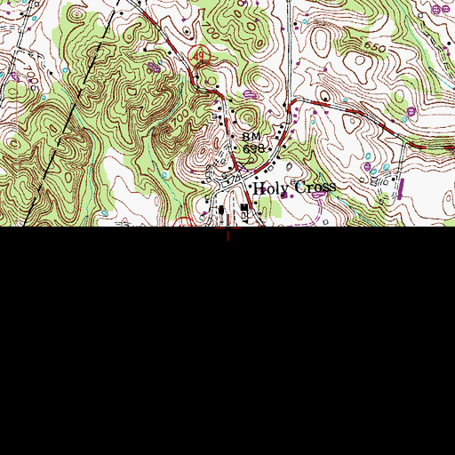 Topographic Map of Thomas Burying Ground, KY