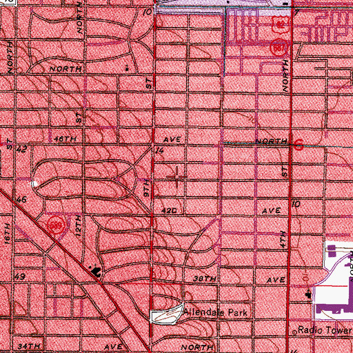 Topographic Map of Pocket Park, FL
