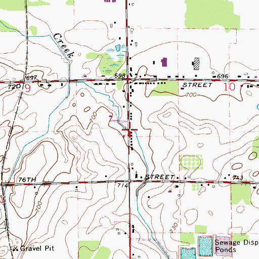Topographic Map of Byron Center Baptist Church, MI