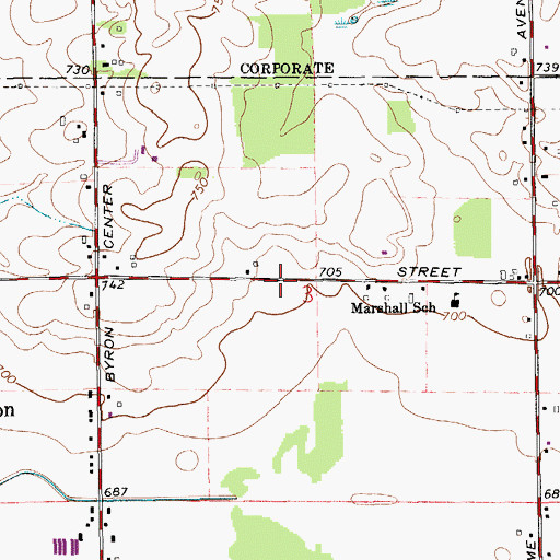Topographic Map of RiverTree Community Church, MI