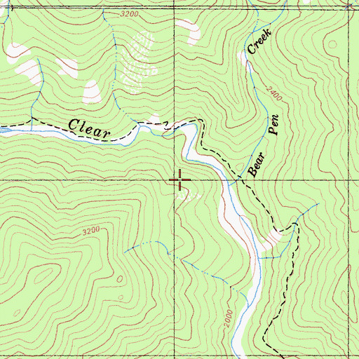 Topographic Map of Bear Pen Creek, CA