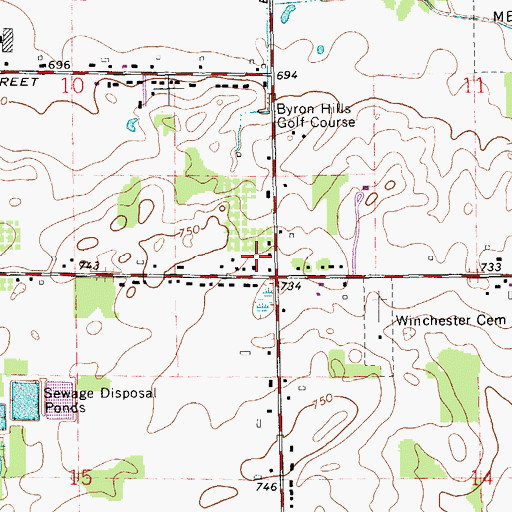 Topographic Map of Woodchip Campground, MI