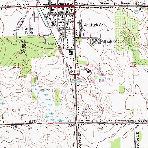 Topographic Map of Byron Center Bible Church, MI