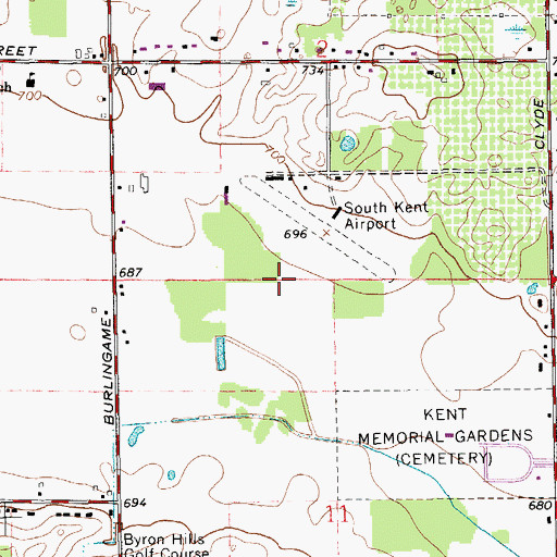 Topographic Map of First Cutlerville Christian Church, MI