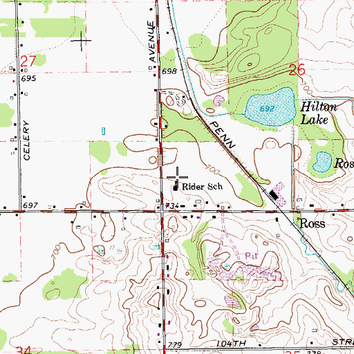 Topographic Map of Byron Center Charter School, MI