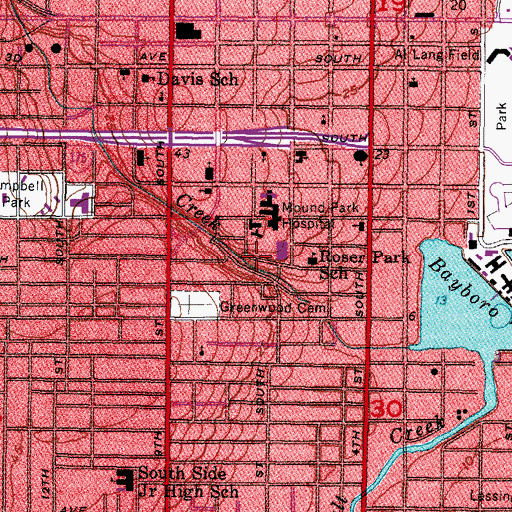 Topographic Map of Roser Park, FL