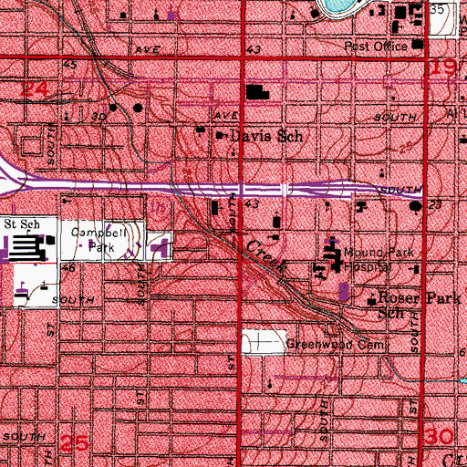 Topographic Map of Wood Park, FL