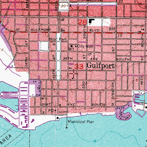 Topographic Map of Chase Park, FL