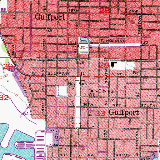 Topographic Map of Clymer Park, FL