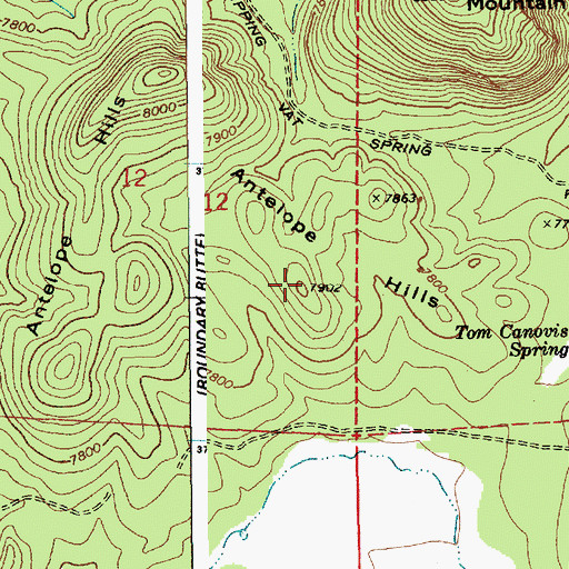 Topographic Map of Antelope Hills, AZ