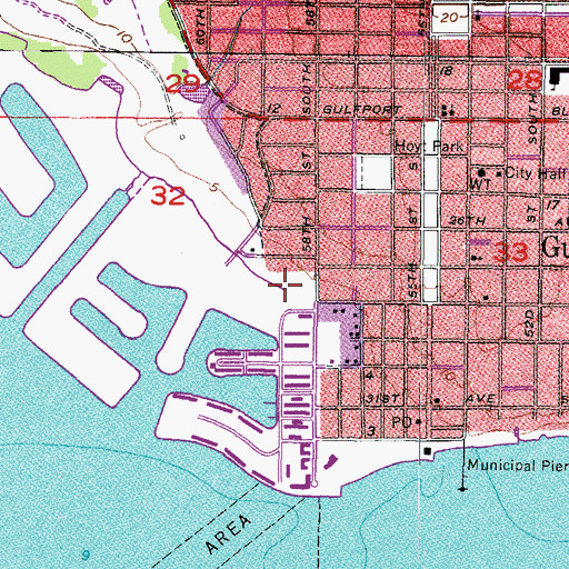 Topographic Map of Ted Phillips Wood Ibis Park, FL