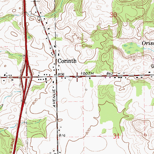 Topographic Map of Corinth Reformed Church, MI