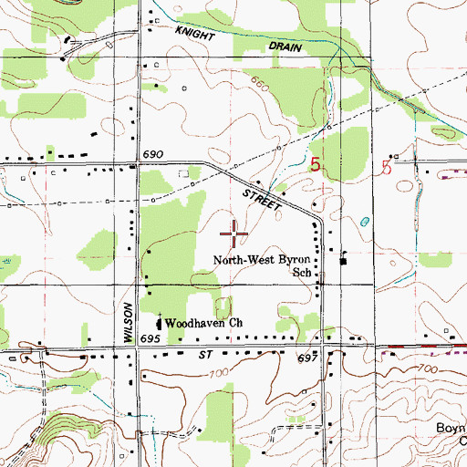 Topographic Map of Ironwood Golf Course, MI